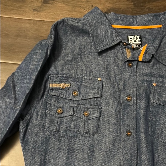 Enyce Dark Blue Casual Button Down Shirt, Sean combs, diddy size large - Picture 4 of 10